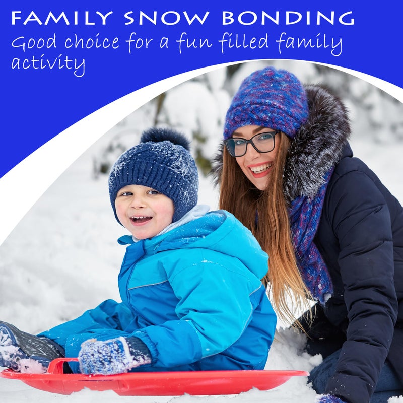 Slippery Racer Heavy-Duty Cold Resistant Downhill Pro Adults and Kids Plastic Outdoor Winter Saucer Disc Snow Sled with Handles (RED, 3) - Image 5